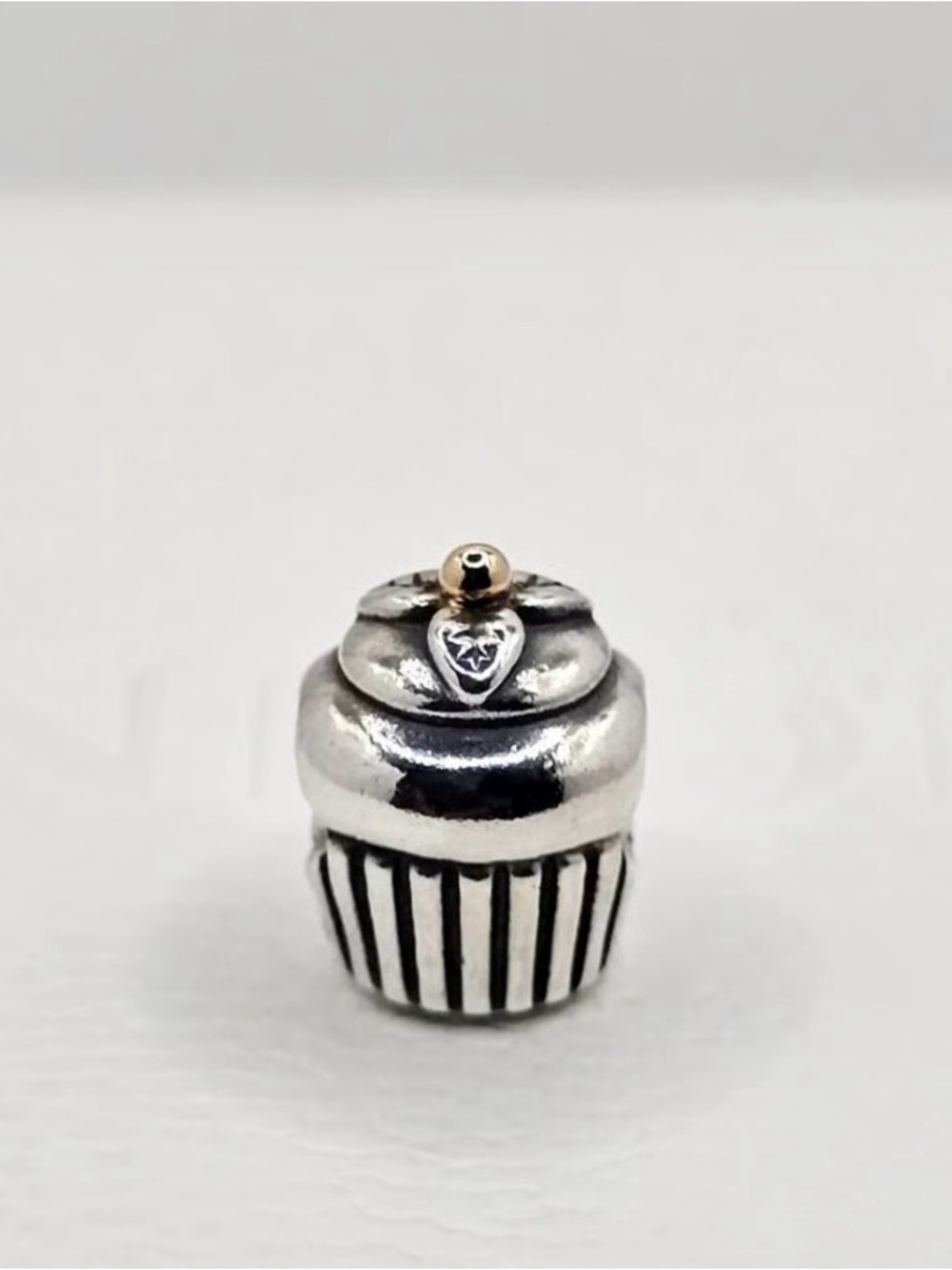 Authentic Pandora Sterling Silver and 14K Gold Cupcake Charm
